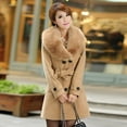 thumbnail image 1 of Babysbule Winter Jackets for Women Womens Winter Lapel Wool Coat Trench Jacket Long Sleeve Overcoat Outwear, 1 of 5