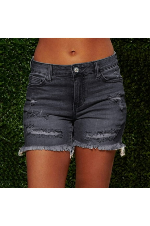 Women Activewear Shorts Women Summer Tummy Control Short Jeans Denim Female Pockets Wash Denim Shorts
