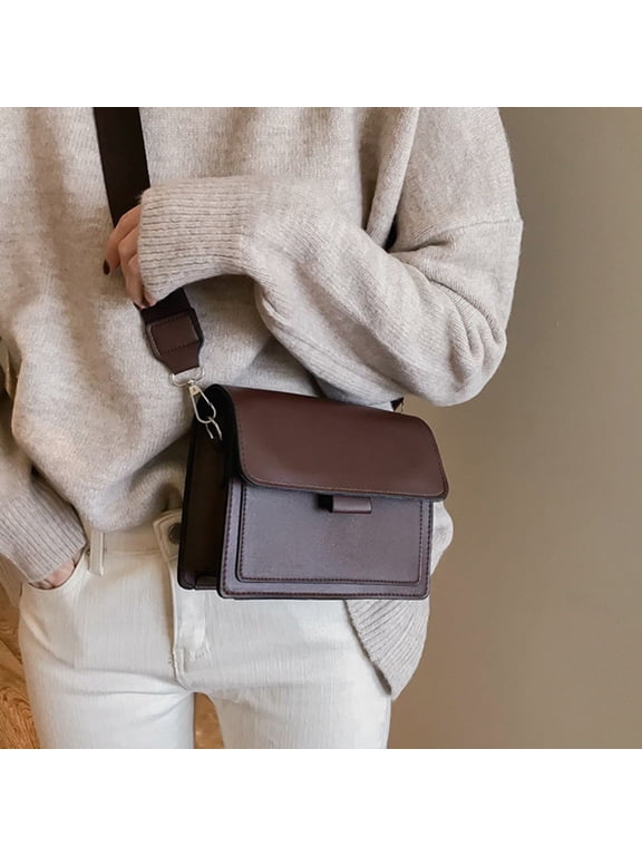 Women Crossbody Bag Small Flap Satchel Purse Casual Shoulder Bag for Work Commute Daily Travel