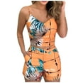thumbnail image 1 of Babysbule Women Shorts Fashion Women Printed Sleeveless Camis V-Neck Blouse+Shorts Pants Set, 1 of 9