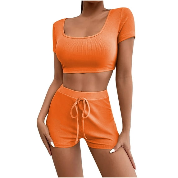 Babysbule Women Shorts Fashion Women Summer Vest Camis Short Pants Suit Set Short Sleeve Bandage Sets