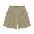 thumbnail image 1 of Babysbule Women Shorts Women Plus Size Solid Loose Pants Pockets Lady Summer Casual Shorts KH/5XL, 1 of 3