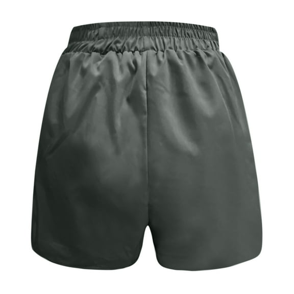 Babysbule Women Shorts Women Solid Running Shorts Sport Pant Elastic Waist Workout Pocket Shorts