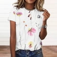 thumbnail image 1 of Babysbule Women Summer Tops Shirts Women's Fashion Printed Round Neck Short Sleeve T-shirt Blouse Loose Tops, 1 of 4
