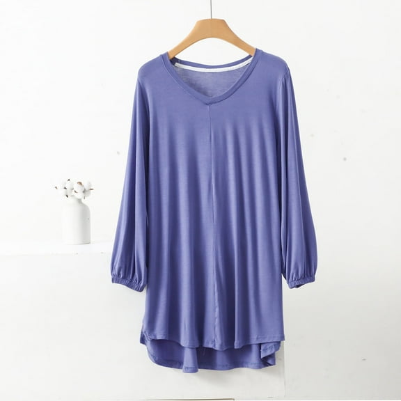 Babysbule Women's Tunic Tops Summer Oversize Floral Flare Sleepwear Homewear 3/4 Top for Daily Wear, Indoor, Outdoor