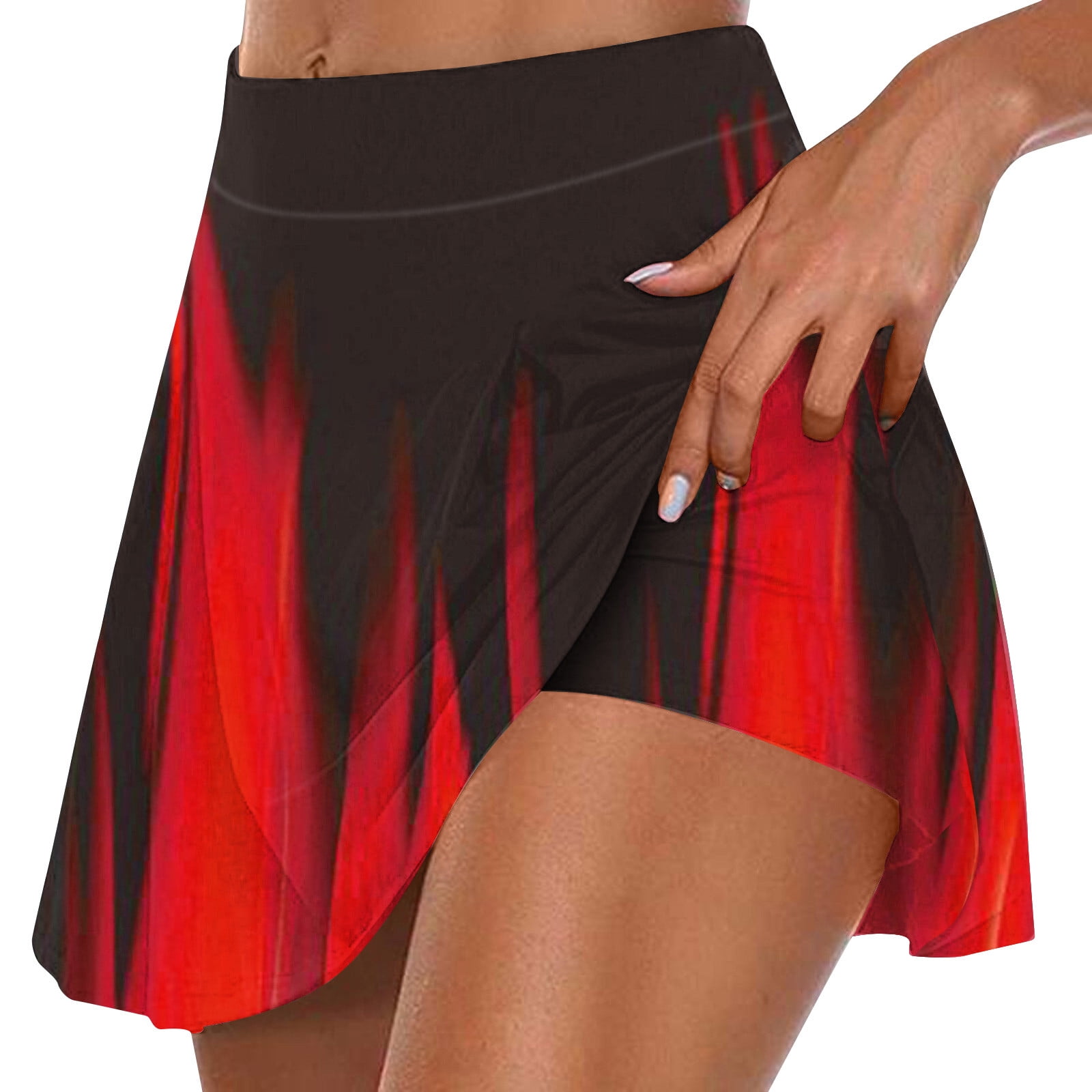 Women's Side Slit Activewear Skort Nylon Spandex Jersey Fabric HSK02226