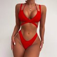 thumbnail image 1 of Babysbule Women's Bikini Sets Swimsuit Summer Ladies Solid Swimwear Two-piece Slim Bikini Straped Bathing Suit, 1 of 7