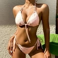 thumbnail image 1 of Babysbule Women's Bikini Sets Swimsuit Summer Solid Color Swimwear Two-piece Slim Lace Up Swimsuit Bikini Straped Bathing Suit, 1 of 8