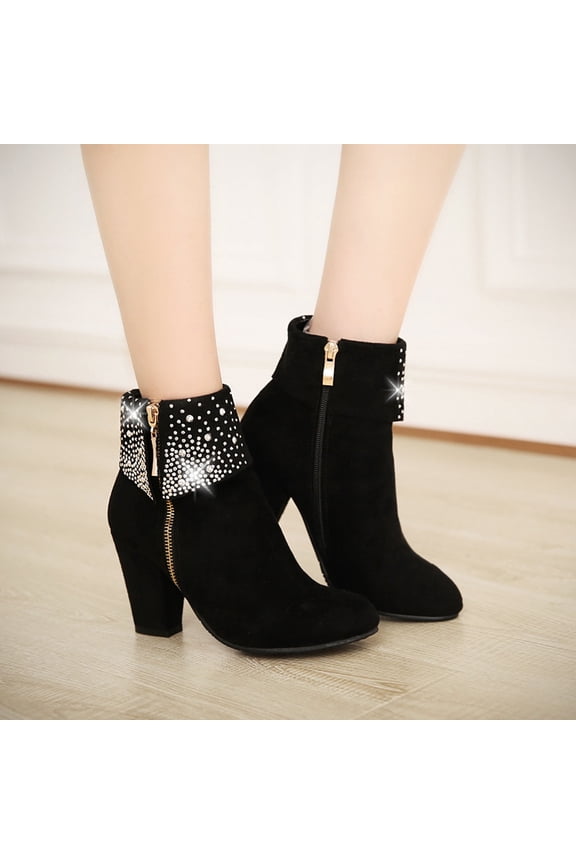 Women's Boot Fashion High-heeled Rhinestone Short Boots Women's Wedding Boots
