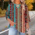 thumbnail image 1 of Babysbule Crewneck with Front Cutout 3/4 Sleeve, Position Print, Blouse & Top (Women's Plus Size), 1 of 6