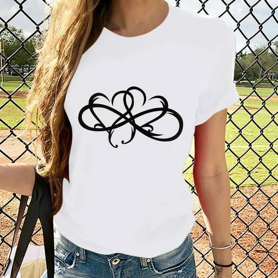 Babysbule Women's Tops Women Girls Plus Size Sunflower Print Tees Short Sleeve T Shirt Blouse Tops