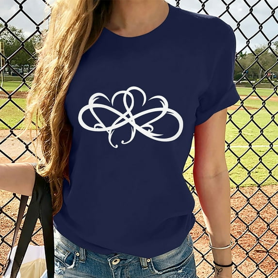 Babysbule Women's Tops Women Girls Plus Size Sunflower Print Tees Short Sleeve T Shirt Blouse Tops