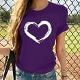 thumbnail image 1 of Babysbule Women's Tops Women Short Sleeves Crewneck Heart-shaped Print Casual Tops Blouse T-shirt, 1 of 3