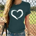 thumbnail image 1 of Babysbule Women's Tops Women Short Sleeves Heart-shaped Print Casual Tops Blouse T-shirt, 1 of 3