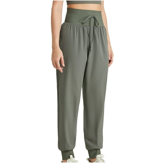 Babysbule Women's Drawstring High Waist Pants Relaxed Harlan Pants Yoga Pants Long Trousers