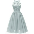 thumbnail image 1 of Babysbule Women's Dress Women Vintage Princess Floral Lace Cocktail Neckline Party Aline Swing Dress, 1 of 5