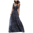 thumbnail image 1 of Babysbule Women's Dress Clearance Women's Sexy Fashion Leopard Print V-neck Halter Temperament Dress, 1 of 3