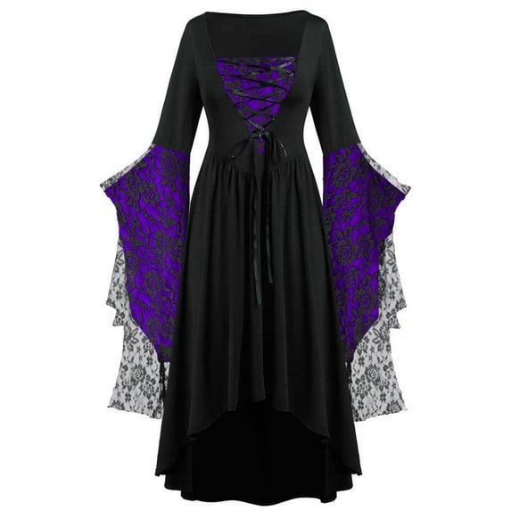 Babysbule Women's Dress Women's Vintage Classic Medieval Floor Length Renaissance Gothic Long Sleeve Dresses