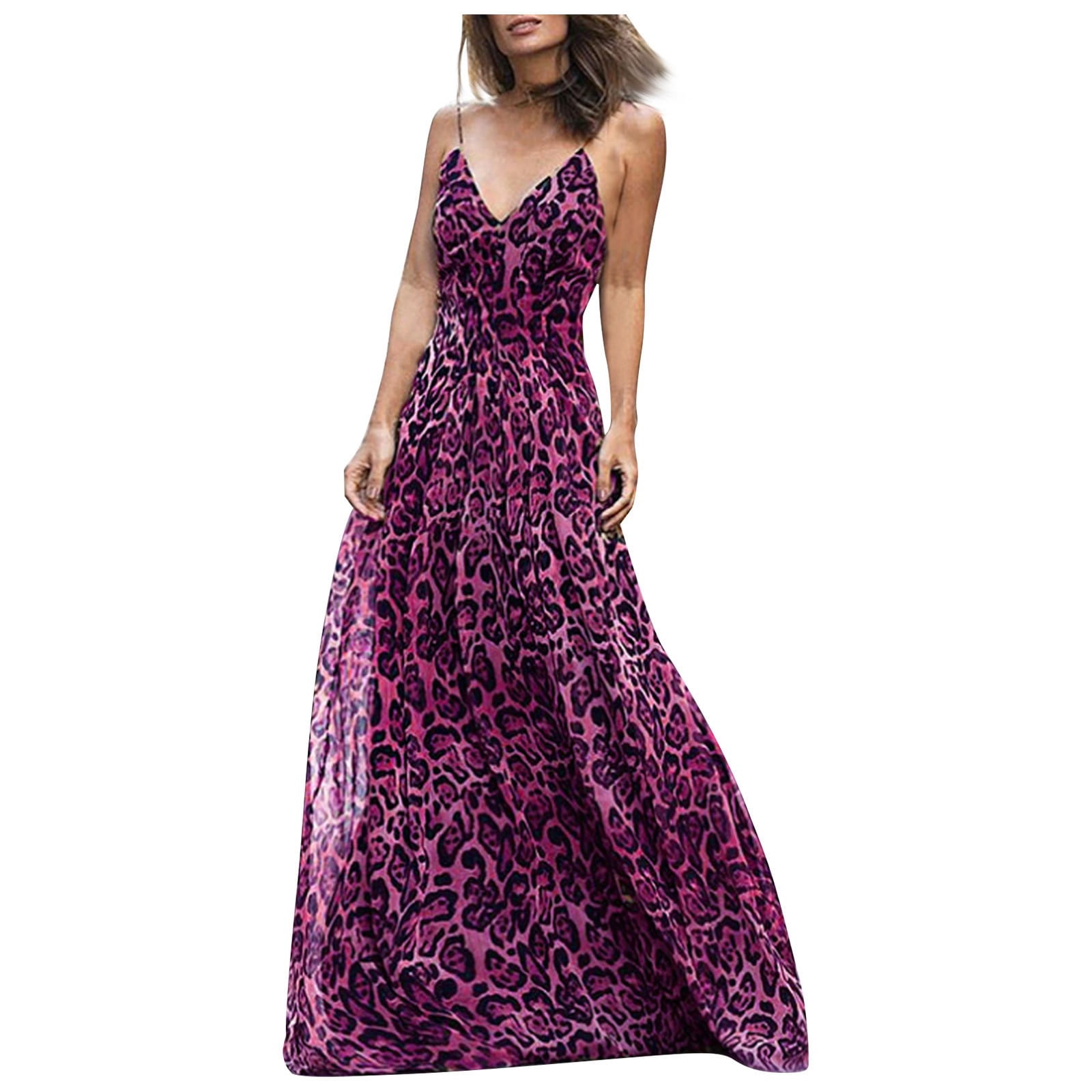 Babysbule Women's Dress Women's Fashion Leopard Print V-neck Halter Temperament Dress - Walmart Business Supplies Babysbule Women's Dress Women's Fashion Leopard Print V-neck Halter Temperament Dress - Walmart Business Supplies