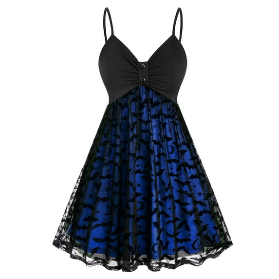 Babysbule Women's Dresses Women's Large Size Gothic Dress Belt Dress Halloween Vintage Dress Festival Dress