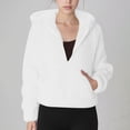 thumbnail image 1 of Babysbule Women's Fall Sweatshirt Double-sided Velvet Long Sleeve Raglan Shoulder Fleece Hoodie Half Zip Pocket Activewear Top, 1 of 9