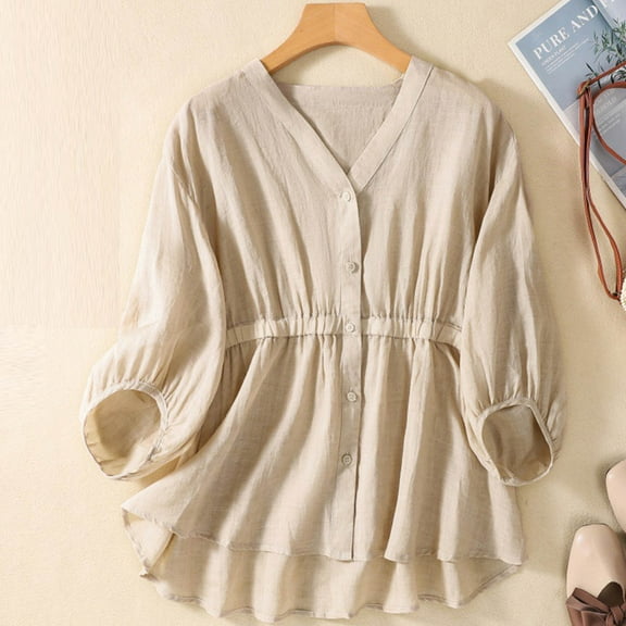 Babysbule Women's Fashion Solid Tops Casual Short Sleeve V-Neck Sweatshirt Womens Summer Tops