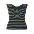 thumbnail image 1 of Babysbule Women's Fashion Sweater Fashion Women's Stripe Breast Wrap Essential Sleeveless V-Neck Beautiful Back Knitting Vest Hollow Out Tube Tops, 1 of 6