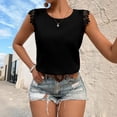 thumbnail image 1 of Babysbule Women's Lace Trim Sleeveless Tank Top Open Back V-Strap Casual Summer Blouse for Daily Dating Vacation and Party Wear, 1 of 5