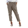 thumbnail image 1 of Babysbule Women's Pants Clearance Women Casual Loose Solid Pocket Bandage Long Pants Trousers, 1 of 7