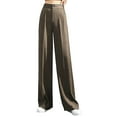 thumbnail image 1 of Babysbule Women's Pants Clearance Women's Fashion Casual Full-Length Loose Pants Solid High Waist Trousers Long Straight Wide Leg Pants, 1 of 5