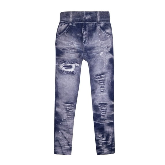 Babysbule Women's Pants Women Casual Pants Imitation Denim Leggings Women's Super Elastic Ladies Slim Trousers