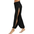 thumbnail image 1 of Babysbule Women's Pants Women Casual Solid Hollow Elastic Waist Workout Sports Wide Leg Pants Trousers, 1 of 6