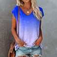 thumbnail image 1 of Babysbule Women's Short Sleeve V Neck Tops Summer Gradient Printed Loose Womens Tops, 1 of 5