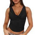 thumbnail image 1 of Babysbule Women's Sleeveless Cowl Neck Tank Top Ruched Side Slim Fit Casual Blouse for Summer Daily Wear Dating Party Vacation, 1 of 6