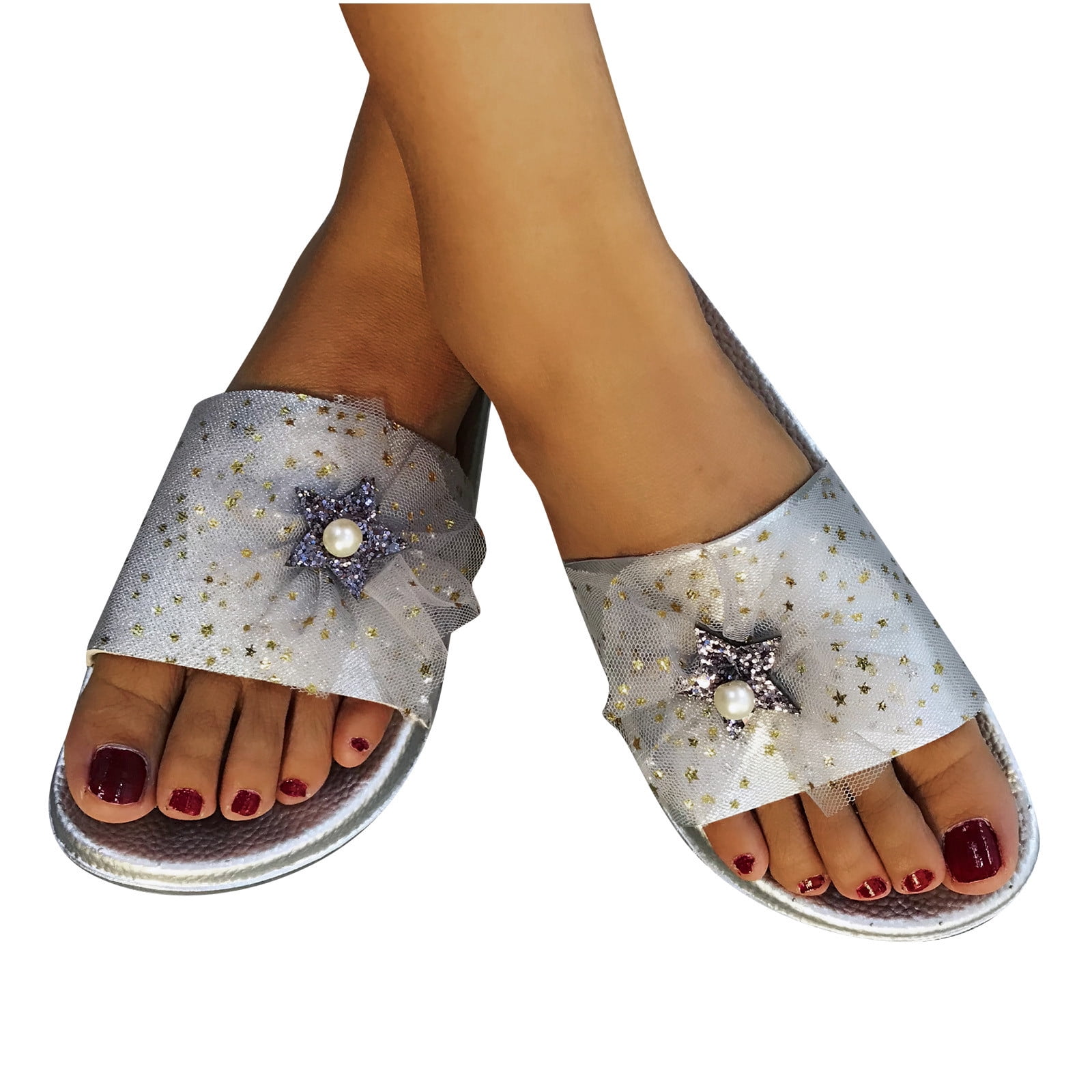 Babysbule Women's Slippers Clearance, Fashion Women Casual Lace Glossy