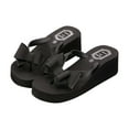 thumbnail image 1 of Babysbule Women's Slippers Women's Summer Shoes Bow Flip Flops High Heel Slippers, 1 of 9
