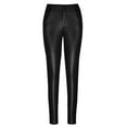 thumbnail image 1 of Babysbule Women's Solid Slim Fit Pants Fashion Solid Color Leather Small Foot Pants Casual Pants, 1 of 4