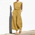 thumbnail image 1 of Awdenio Jumpsuits for Women Elegant Sleeveless Linen Jumpsuits Casual Wide Leg Jumpsuit Pants Romper, 1 of 9
