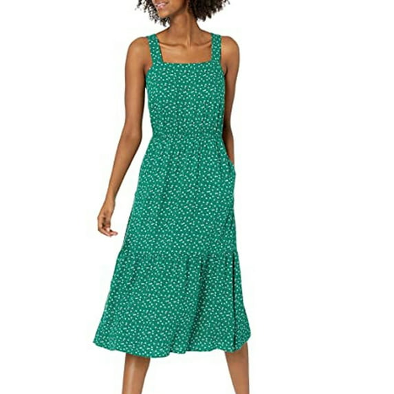 Babysbule Women's Summer Dresses Clearance Fashion Women O-Neck Casual Solid Sleeveless Beach Wooden Ears Above Knee Dress