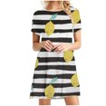 thumbnail image 1 of Babysbule Women's Summer Dresses Clearance Women Summer Sexy Casual Boho Crewneck Short Sleeve Floral Print Beach Mini Dress, 1 of 4