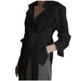 thumbnail image 1 of Babysbule Women's Summer Tops Fashion Women Solid Color Long Sleeve Comfortable Breathable V-Neck Shirt Tops, 1 of 5