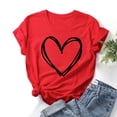 thumbnail image 1 of Babysbule Women's Summer Tops Fashion Women Valentine's Day Print Short Sleeve T-shirt Novelty Graphic Tops, 1 of 3