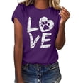 thumbnail image 1 of Babysbule Women's Summer Tops Unisex T-shirt Love Printed Pattern Casual Fashion Soild Color Short Sleeve Tops, 1 of 8