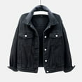 thumbnail image 1 of Babysbule Women's Tops, Jackets& Coat Fashion Women Spring And Warm Solid Long Sleeve Denim Jacket Outerwear, 1 of 4