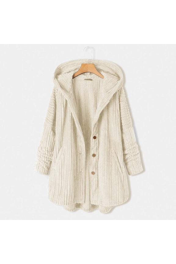 Women's Tops, Jackets& Coat Fashion Women Plus Size Casual Button Pockets High Low Long Sleeve Hooded Coat Tops