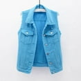 thumbnail image 1 of YUNAFFT Women's Tops, Jackets& Coat Clearance, Women Spring And Solid Sleeveless Denim Jacket Outerwear, 1 of 6