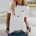 thumbnail image 1 of Babysbule Women's Tops Woman Colour Flower Print Short Sleeve Round Neck Casual Loose Tops Short Sleeve, 1 of 4