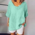 thumbnail image 1 of Babysbule Women's Tops Women Casual Summer Solid O-Neck Short Sleeves Plus Size Top T-Shirt Blouse, 1 of 9