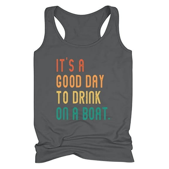 Babysbule Womens Summer Tops Women's Drinking Tank Tops Adult Summer Beach Funny Graphic Racerback Tanks Vest Sayings Blouse