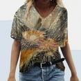 thumbnail image 1 of Babysbule Women's Tops Plus Size Women Short Sleeve Printed V-Neck Tops Tee T-Shirt Blouse, 1 of 4